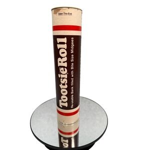 Tootsie Roll Candy Reusable Piggy Bank Empty Tube Container Collectible VTG